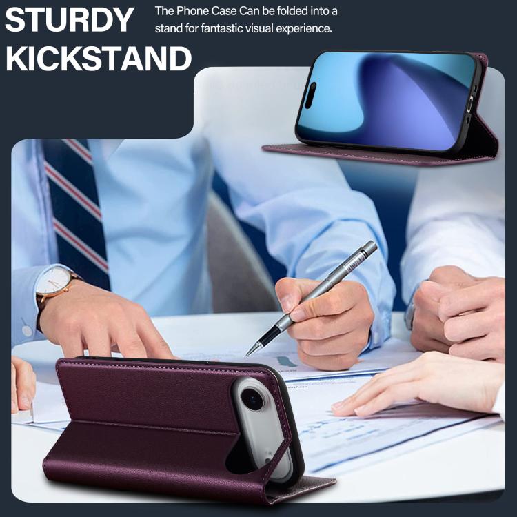 For iPhone Air LC.IMEEKE L1 Series Frosted Fine Texture PU Phone Case(Purple) - iPhone Air Cases by LC.IMEEKE | Online Shopping UK | buy2fix