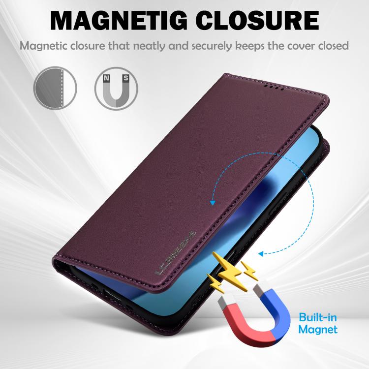 For iPhone Air LC.IMEEKE L1 Series Frosted Fine Texture PU Phone Case(Purple) - iPhone Air Cases by LC.IMEEKE | Online Shopping UK | buy2fix