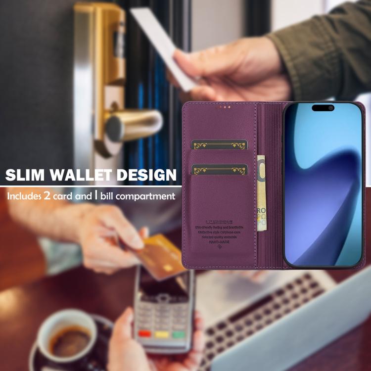 For iPhone Air LC.IMEEKE L1 Series Frosted Fine Texture PU Phone Case(Purple) - iPhone Air Cases by LC.IMEEKE | Online Shopping UK | buy2fix