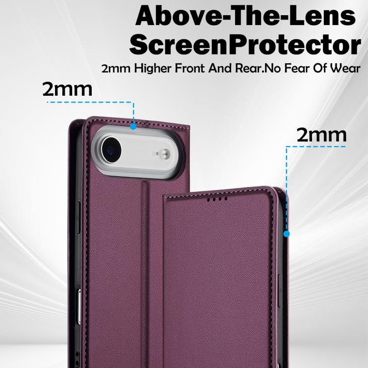 For iPhone Air LC.IMEEKE L1 Series Frosted Fine Texture PU Phone Case(Purple) - iPhone Air Cases by LC.IMEEKE | Online Shopping UK | buy2fix