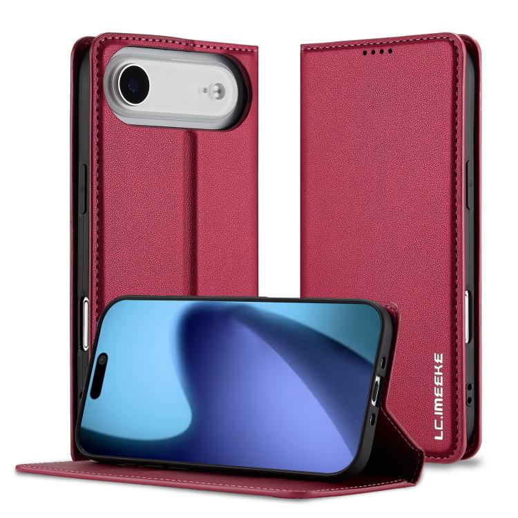 For iPhone Air LC.IMEEKE L1 Series Frosted Fine Texture PU Phone Case(Red) - iPhone Air Cases by LC.IMEEKE | Online Shopping UK | buy2fix