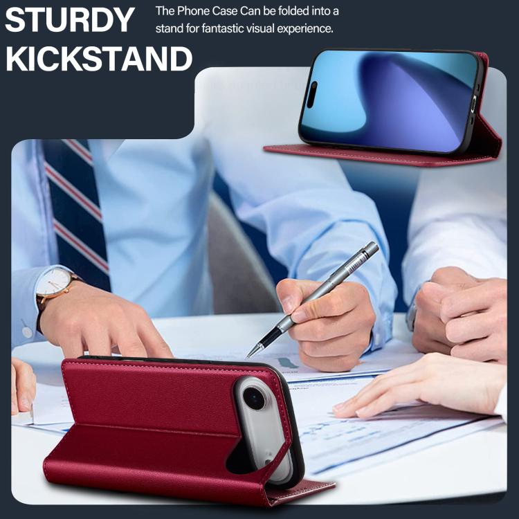 For iPhone Air LC.IMEEKE L1 Series Frosted Fine Texture PU Phone Case(Red) - iPhone Air Cases by LC.IMEEKE | Online Shopping UK | buy2fix