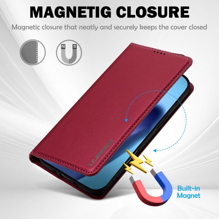 For iPhone Air LC.IMEEKE L1 Series Frosted Fine Texture PU Phone Case(Red) - iPhone Air Cases by LC.IMEEKE | Online Shopping UK | buy2fix