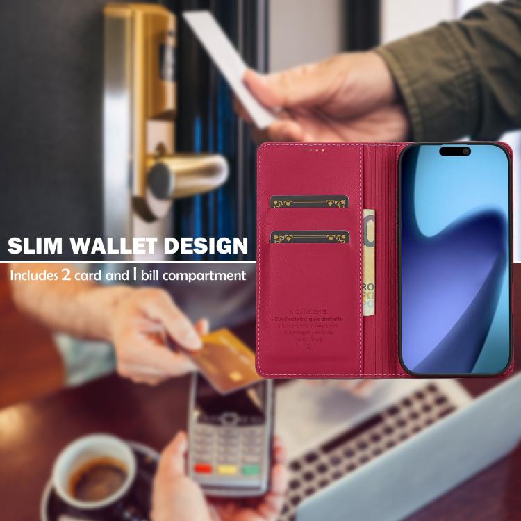 For iPhone Air LC.IMEEKE L1 Series Frosted Fine Texture PU Phone Case(Red) - iPhone Air Cases by LC.IMEEKE | Online Shopping UK | buy2fix