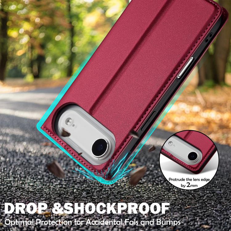 For iPhone Air LC.IMEEKE L1 Series Frosted Fine Texture PU Phone Case(Red) - iPhone Air Cases by LC.IMEEKE | Online Shopping UK | buy2fix