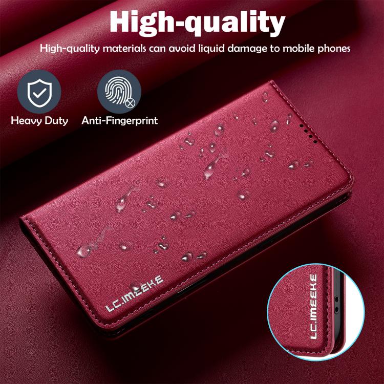For iPhone Air LC.IMEEKE L1 Series Frosted Fine Texture PU Phone Case(Red) - iPhone Air Cases by LC.IMEEKE | Online Shopping UK | buy2fix
