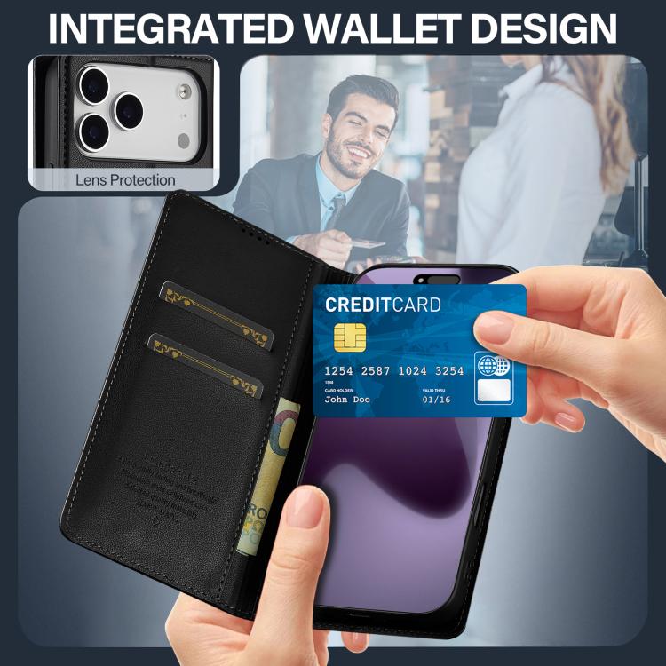 For iPhone 17 Pro LC.IMEEKE L1 Series Frosted Fine Texture PU Phone Case(Black) - iPhone 17 Pro Cases by LC.IMEEKE | Online Shopping UK | buy2fix