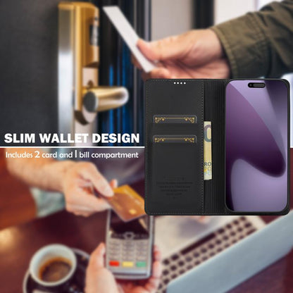 For iPhone 17 Pro LC.IMEEKE L1 Series Frosted Fine Texture PU Phone Case(Black) - iPhone 17 Pro Cases by LC.IMEEKE | Online Shopping UK | buy2fix