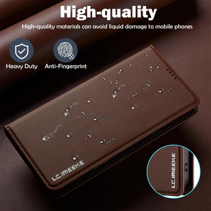 For iPhone 17 Pro LC.IMEEKE L1 Series Frosted Fine Texture PU Phone Case(Brown) - iPhone 17 Pro Cases by LC.IMEEKE | Online Shopping UK | buy2fix