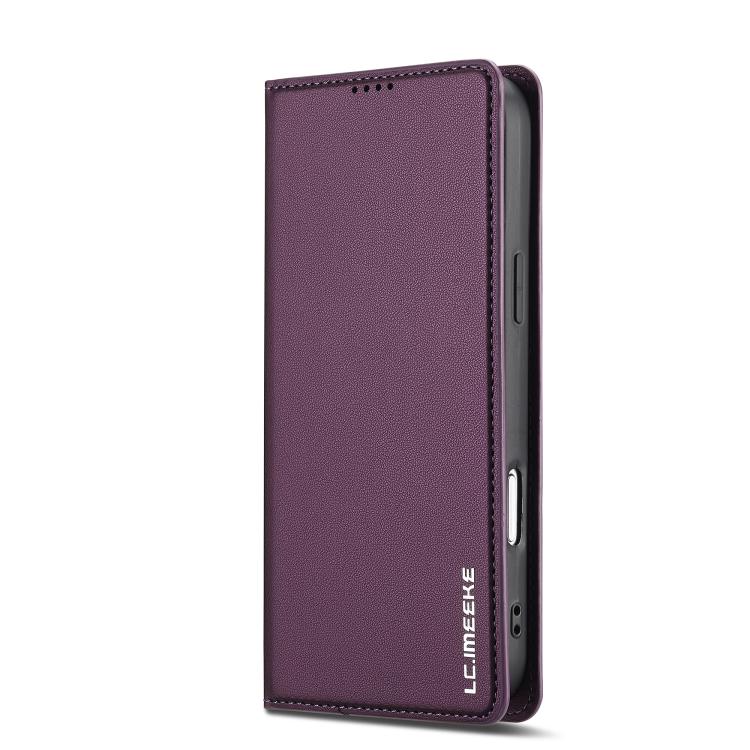 For iPhone 17 Pro LC.IMEEKE L1 Series Frosted Fine Texture PU Phone Case(Purple) - iPhone 17 Pro Cases by LC.IMEEKE | Online Shopping UK | buy2fix