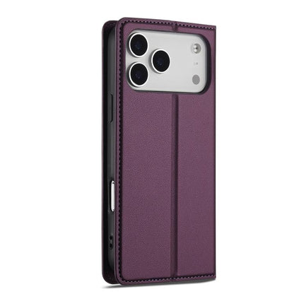 For iPhone 17 Pro LC.IMEEKE L1 Series Frosted Fine Texture PU Phone Case(Purple) - iPhone 17 Pro Cases by LC.IMEEKE | Online Shopping UK | buy2fix