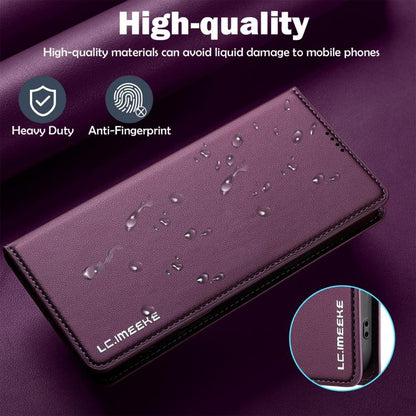 For iPhone 17 Pro LC.IMEEKE L1 Series Frosted Fine Texture PU Phone Case(Purple) - iPhone 17 Pro Cases by LC.IMEEKE | Online Shopping UK | buy2fix