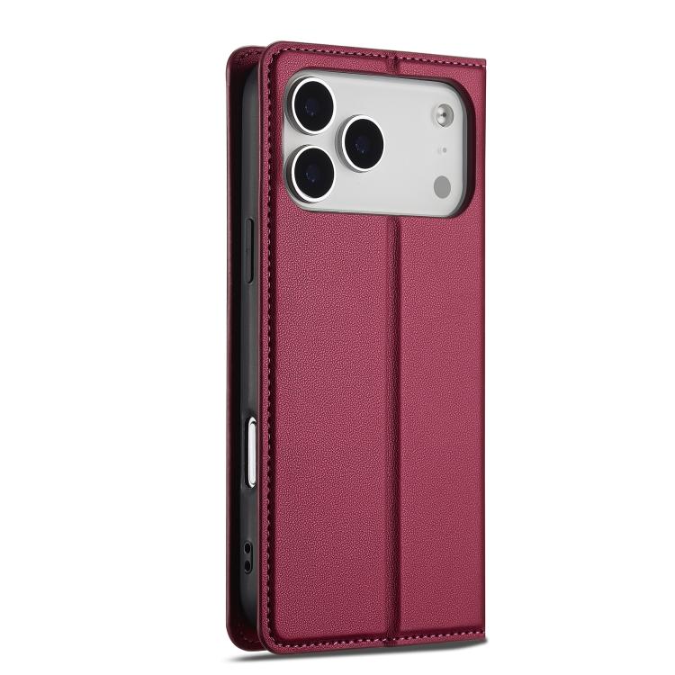 For iPhone 17 Pro LC.IMEEKE L1 Series Frosted Fine Texture PU Phone Case(Red) - iPhone 17 Pro Cases by LC.IMEEKE | Online Shopping UK | buy2fix