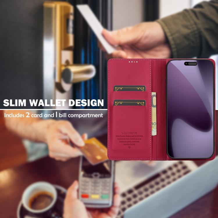 For iPhone 17 Pro LC.IMEEKE L1 Series Frosted Fine Texture PU Phone Case(Red) - iPhone 17 Pro Cases by LC.IMEEKE | Online Shopping UK | buy2fix