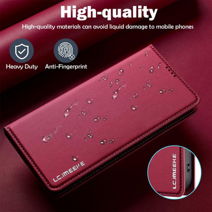 For iPhone 17 Pro LC.IMEEKE L1 Series Frosted Fine Texture PU Phone Case(Red) - iPhone 17 Pro Cases by LC.IMEEKE | Online Shopping UK | buy2fix