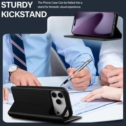 For iPhone 17 Pro Max LC.IMEEKE L1 Series Frosted Fine Texture PU Phone Case(Black) - iPhone 17 Pro Max Cases by LC.IMEEKE | Online Shopping UK | buy2fix