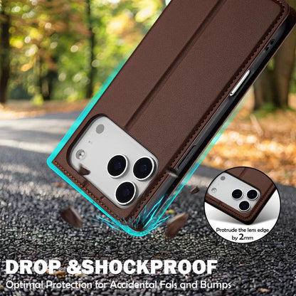 For iPhone 17 Pro Max LC.IMEEKE L1 Series Frosted Fine Texture PU Phone Case(Brown) - iPhone 17 Pro Max Cases by LC.IMEEKE | Online Shopping UK | buy2fix