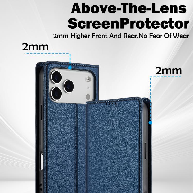 For iPhone 17 Pro Max LC.IMEEKE L1 Series Frosted Fine Texture PU Phone Case(Blue) - iPhone 17 Pro Max Cases by LC.IMEEKE | Online Shopping UK | buy2fix