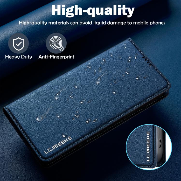 For iPhone 17 Pro Max LC.IMEEKE L1 Series Frosted Fine Texture PU Phone Case(Blue) - iPhone 17 Pro Max Cases by LC.IMEEKE | Online Shopping UK | buy2fix