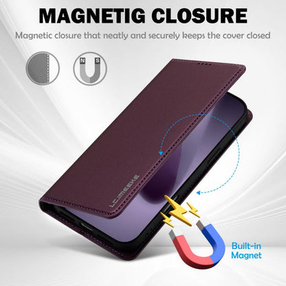 For iPhone 17 Pro Max LC.IMEEKE L1 Series Frosted Fine Texture PU Phone Case(Purple) - iPhone 17 Pro Max Cases by LC.IMEEKE | Online Shopping UK | buy2fix