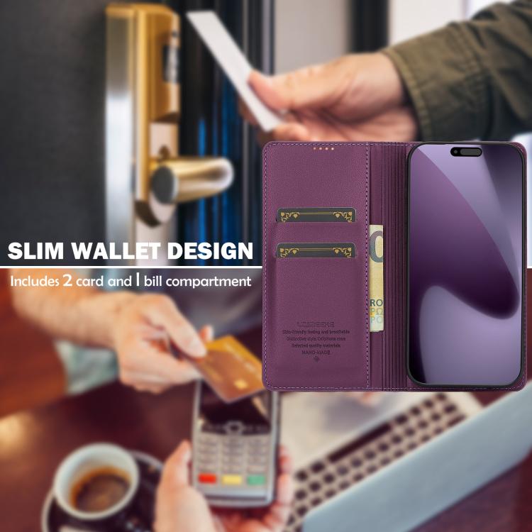 For iPhone 17 Pro Max LC.IMEEKE L1 Series Frosted Fine Texture PU Phone Case(Purple) - iPhone 17 Pro Max Cases by LC.IMEEKE | Online Shopping UK | buy2fix