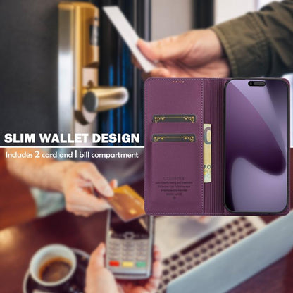 For iPhone 17 Pro Max LC.IMEEKE L1 Series Frosted Fine Texture PU Phone Case(Purple) - iPhone 17 Pro Max Cases by LC.IMEEKE | Online Shopping UK | buy2fix