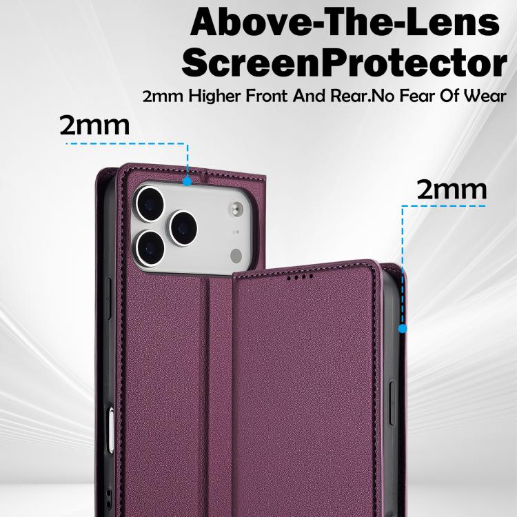 For iPhone 17 Pro Max LC.IMEEKE L1 Series Frosted Fine Texture PU Phone Case(Purple) - iPhone 17 Pro Max Cases by LC.IMEEKE | Online Shopping UK | buy2fix