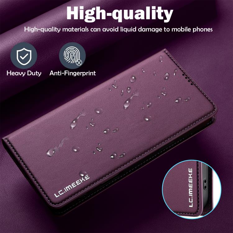 For iPhone 17 Pro Max LC.IMEEKE L1 Series Frosted Fine Texture PU Phone Case(Purple) - iPhone 17 Pro Max Cases by LC.IMEEKE | Online Shopping UK | buy2fix
