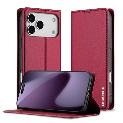 For iPhone 17 Pro Max LC.IMEEKE L1 Series Frosted Fine Texture PU Phone Case(Red) - iPhone 17 Pro Max Cases by LC.IMEEKE | Online Shopping UK | buy2fix