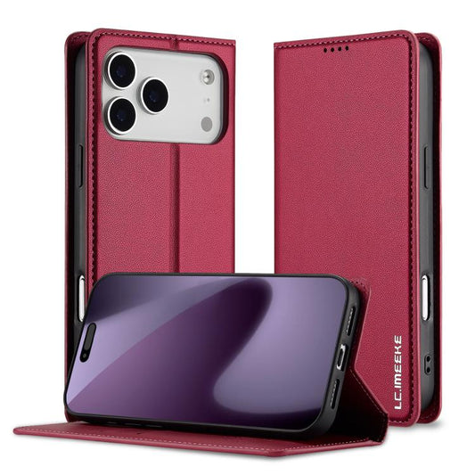 For iPhone 17 Pro Max LC.IMEEKE L1 Series Frosted Fine Texture PU Phone Case(Red) - iPhone 17 Pro Max Cases by LC.IMEEKE | Online Shopping UK | buy2fix