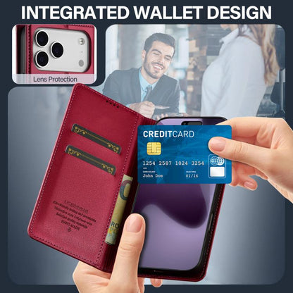 For iPhone 17 Pro Max LC.IMEEKE L1 Series Frosted Fine Texture PU Phone Case(Red) - iPhone 17 Pro Max Cases by LC.IMEEKE | Online Shopping UK | buy2fix