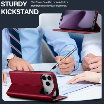 For iPhone 17 Pro Max LC.IMEEKE L1 Series Frosted Fine Texture PU Phone Case(Red) - iPhone 17 Pro Max Cases by LC.IMEEKE | Online Shopping UK | buy2fix