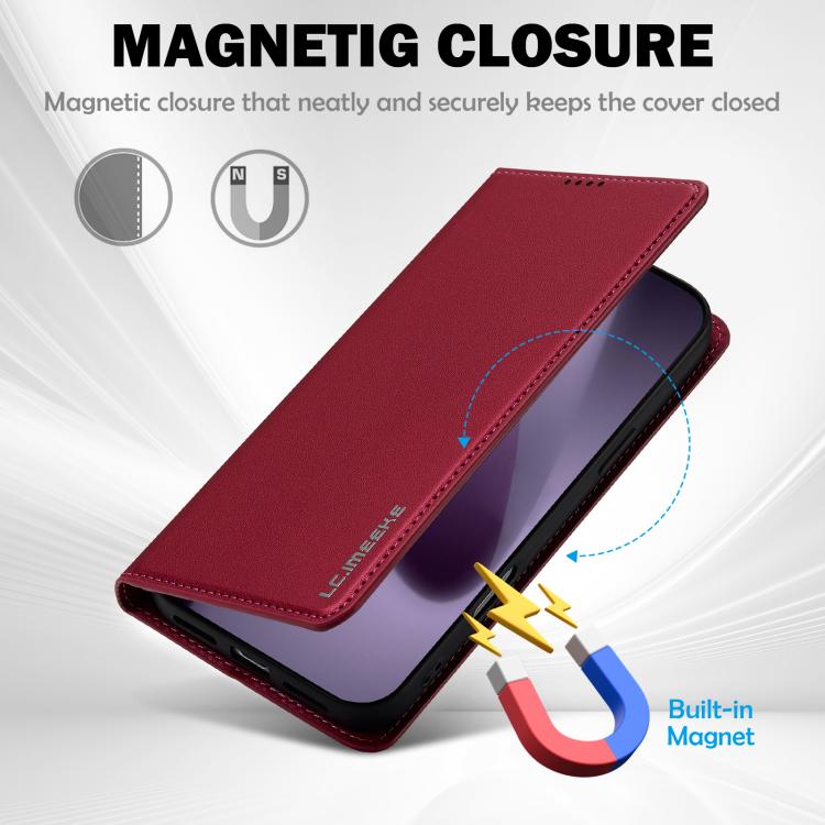 For iPhone 17 Pro Max LC.IMEEKE L1 Series Frosted Fine Texture PU Phone Case(Red) - iPhone 17 Pro Max Cases by LC.IMEEKE | Online Shopping UK | buy2fix