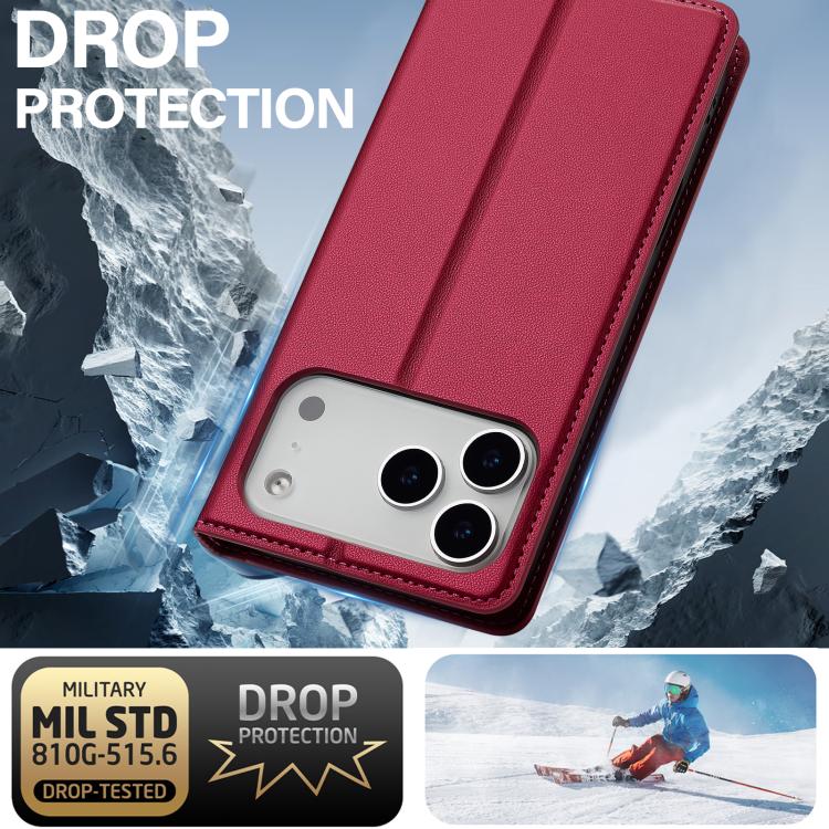 For iPhone 17 Pro Max LC.IMEEKE L1 Series Frosted Fine Texture PU Phone Case(Red) - iPhone 17 Pro Max Cases by LC.IMEEKE | Online Shopping UK | buy2fix
