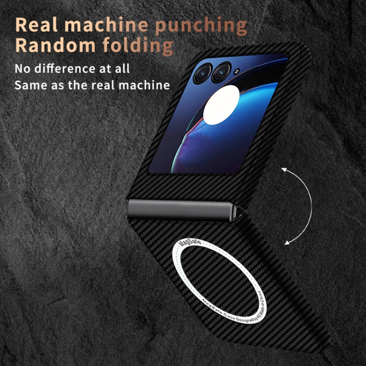 For Motorola Razr 50 Ultra Carbon Fiber Texture MagSafe Magnetic Phone Case(Blue Purple) by buy2fix