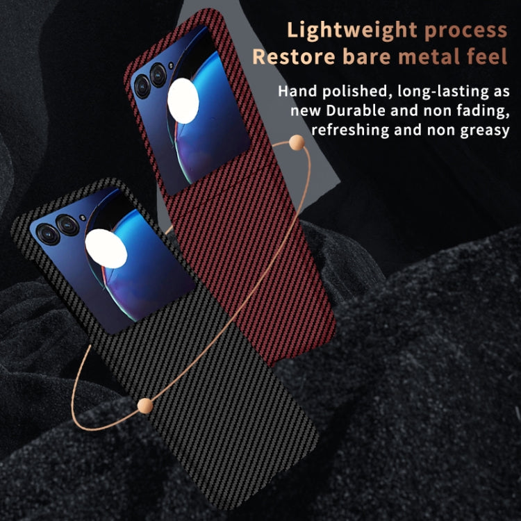 For Motorola Razr 50 Ultra Carbon Fiber Texture Shockproof Phone Case(Black Red) by buy2fix