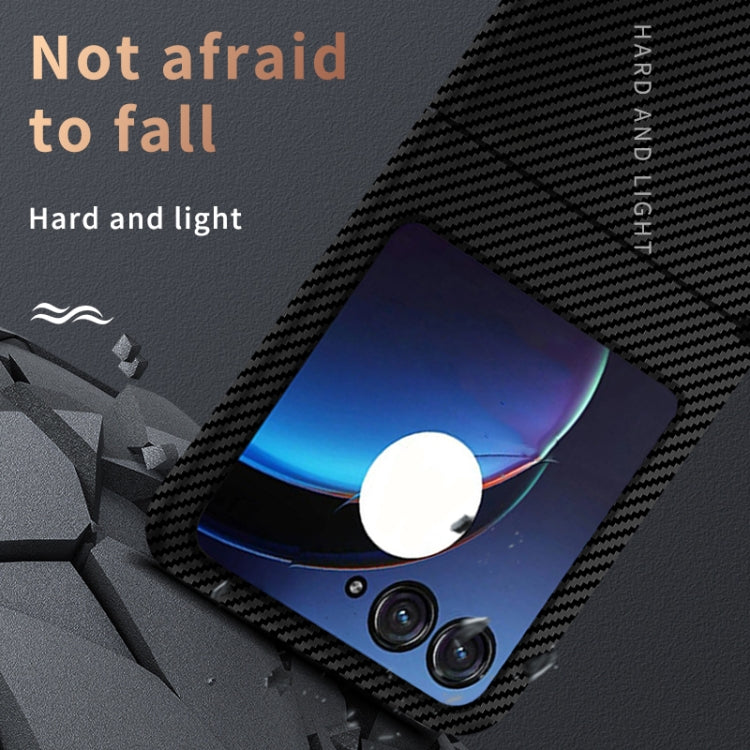For Motorola Razr 50 Carbon Fiber Texture Shockproof Phone Case(Blue Purple) by buy2fix