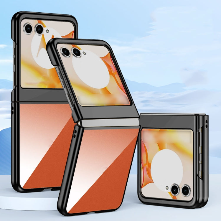 For Motorola Razr 50 Super Thin Electroplating Transparent Folding Phone Case(Black) by buy2fix