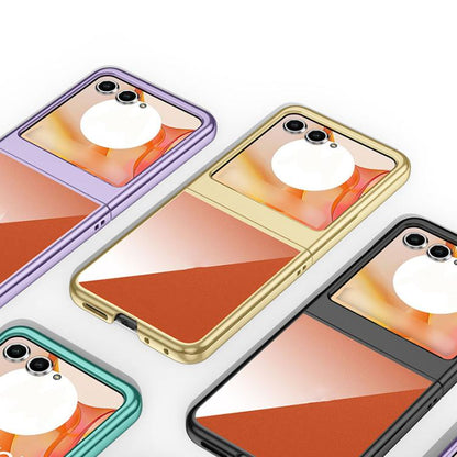 For Motorola Razr 50 Super Thin Electroplating Transparent Folding Phone Case(Black) by buy2fix