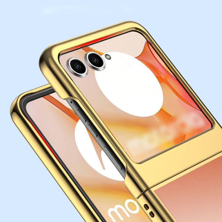 For Motorola Razr 50 Super Thin Electroplating Transparent Folding Phone Case(Green) by buy2fix