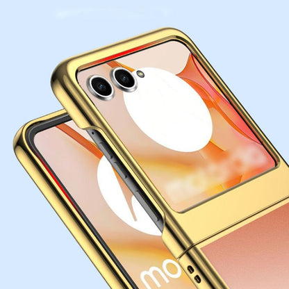 For Motorola Razr 50 Super Thin Electroplating Transparent Folding Phone Case(Silver) by buy2fix