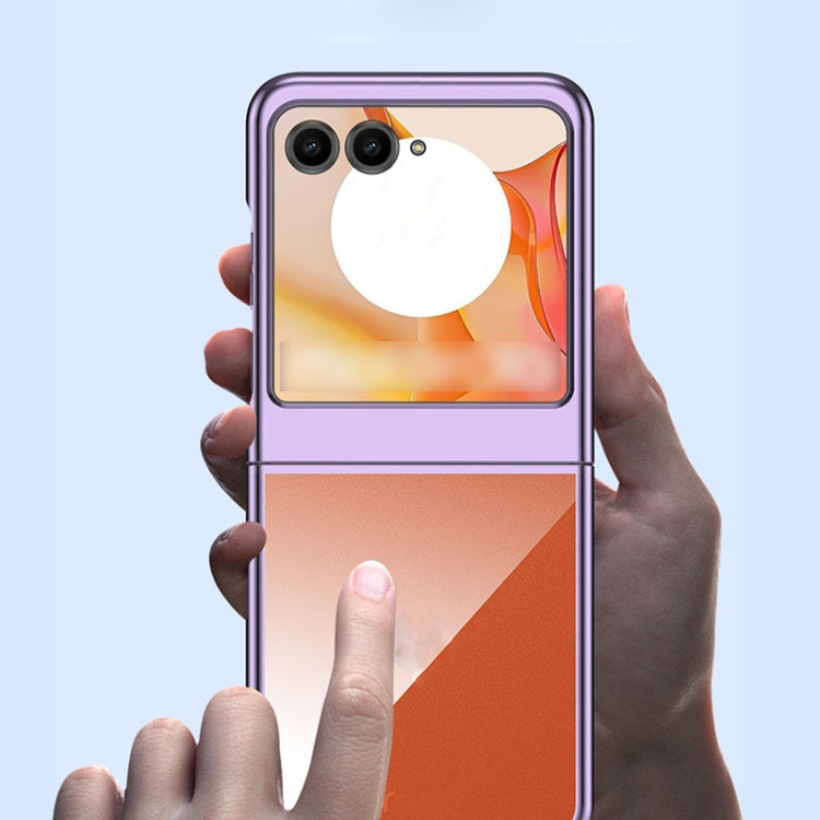 For Motorola Razr 50 Super Thin Electroplating Transparent Folding Phone Case(Silver) by buy2fix