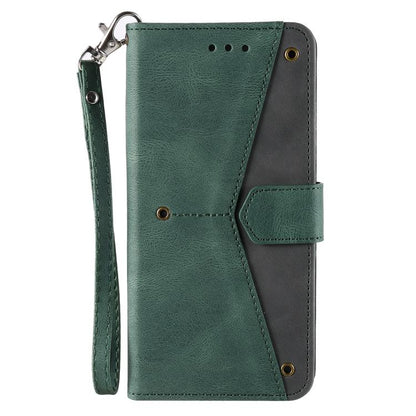 For iPhone 16e Nail Skin Feel Stitching Calf Texture Leather Phone Case(Green) - iPhone 16e Cases by buy2fix | Online Shopping UK | buy2fix