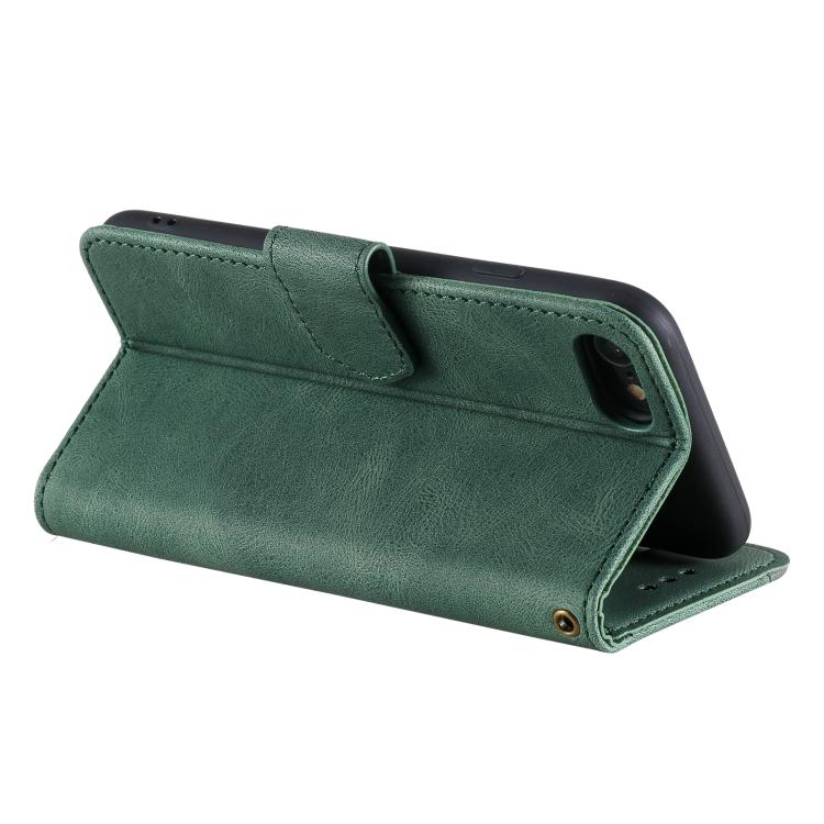 For iPhone 16e Nail Skin Feel Stitching Calf Texture Leather Phone Case(Green) - iPhone 16e Cases by buy2fix | Online Shopping UK | buy2fix