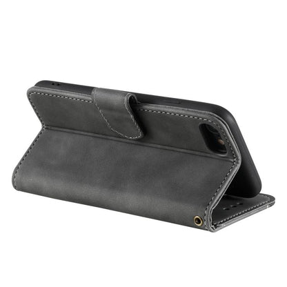 For iPhone 16e Nail Skin Feel Stitching Calf Texture Leather Phone Case(Grey) - iPhone 16e Cases by buy2fix | Online Shopping UK | buy2fix