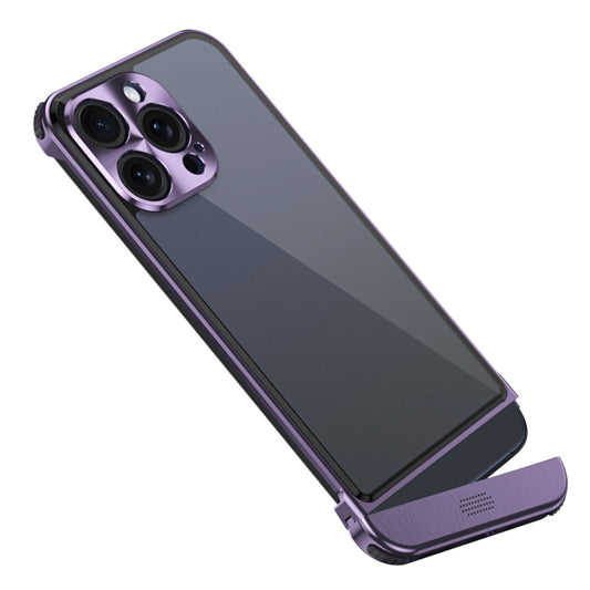 For iPhone 14 Pro Metal Scissor Holder Translucent Aroma Phone Case(Purple) - iPhone 14 Pro Cases by buy2fix | Online Shopping UK | buy2fix