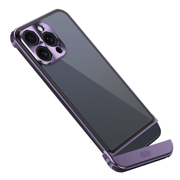For iPhone 14 Pro Max Metal Scissor Holder Translucent Aroma Phone Case(Purple) - iPhone 14 Pro Max Cases by buy2fix | Online Shopping UK | buy2fix