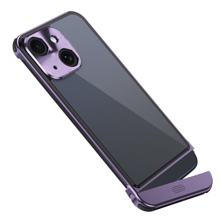 For iPhone 13 Metal Scissor Holder Translucent Aroma Phone Case(Purple) - iPhone 13 Cases by buy2fix | Online Shopping UK | buy2fix