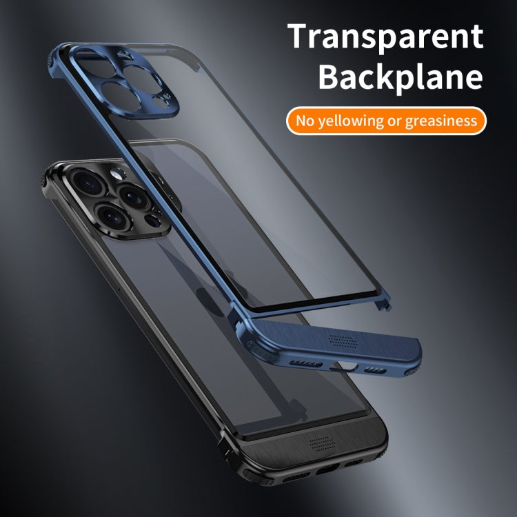 For iPhone 13 Pro Metal Scissor Holder Translucent Aroma Phone Case(Black) - iPhone 13 Pro Cases by buy2fix | Online Shopping UK | buy2fix