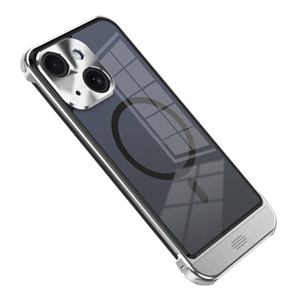 For iPhone 14 Plus Metal Scissor Design Aroma MagSafe Phone Case(Silver) - iPhone 14 Plus Cases by buy2fix | Online Shopping UK | buy2fix